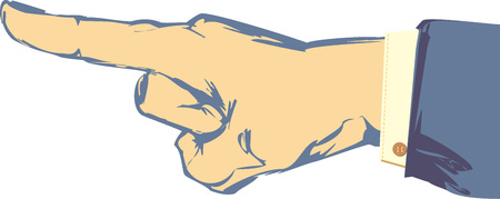 Sketched hand and finger pointing with suit jacket and shirt sleeve.のイラスト素材