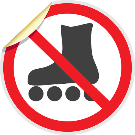 No rollerblades sign in vector depicting banned activitiesのイラスト素材