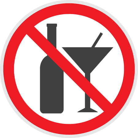 No alcohol sign in vector  depicting banned activitiesのイラスト素材