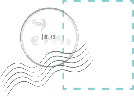 Postage stamps vector with stamp outline and rubber stamp overlayのイラスト素材