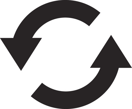 Simple flat design recycle symbol vector in black