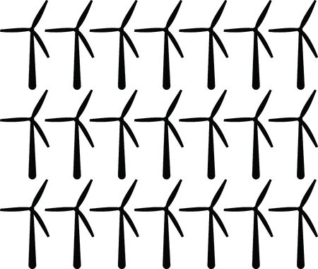 Simple wind farm vector with wind turbinesのイラスト素材