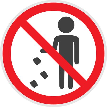 No littering sign in vector depicting banned activitiesのイラスト素材