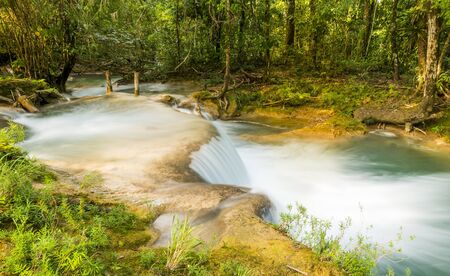 Agua Azul waterfall near Palenque in Chiapas, Mexicoの写真素材