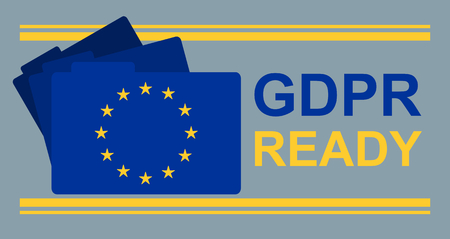 General Data Protection Regulation or GDPR concept with European Union or EU stars and foldersのイラスト素材