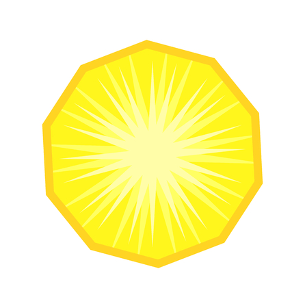 Pineapple fruit slice vector in flat design style isolatedのイラスト素材