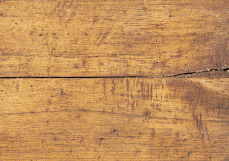 Old wooden table background with wear marksの写真素材