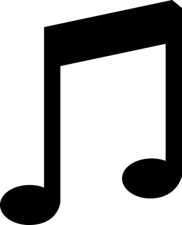 Music single bar note symbol vector illustration in black and whiteのイラスト素材