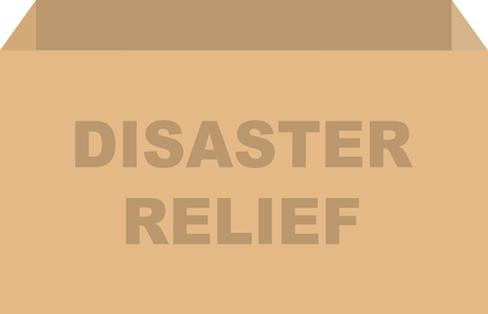Cardboard box vector for disaster relief donations conceptのイラスト素材