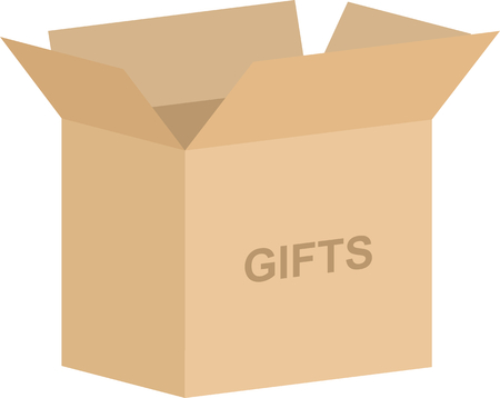Open cardboard box vector for gifts conceptのイラスト素材