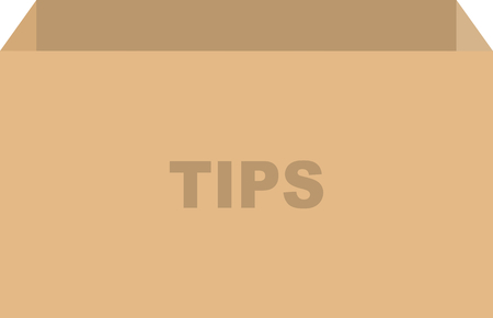 Cardboard box vector for tips conceptのイラスト素材