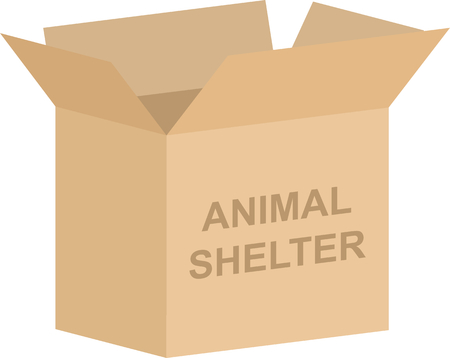 Cardboard box vector for animal shelter charity conceptのイラスト素材