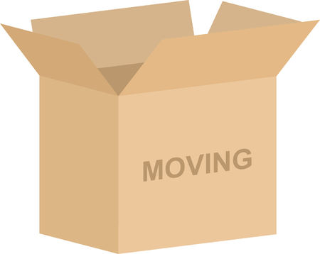 Open cardboard box vector for moving house conceptのイラスト素材