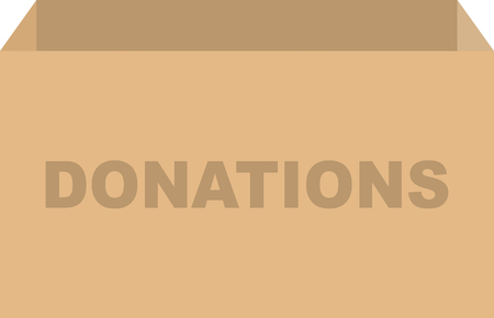 Cardboard box vector for donations conceptのイラスト素材