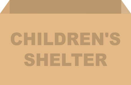 Cardboard box vector for childrens shelter donations conceptのイラスト素材