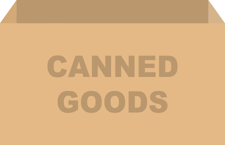 Cardboard box vector for canned goods donations conceptのイラスト素材