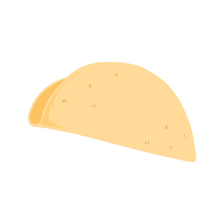 Empty taco shell with no filling vectorのイラスト素材