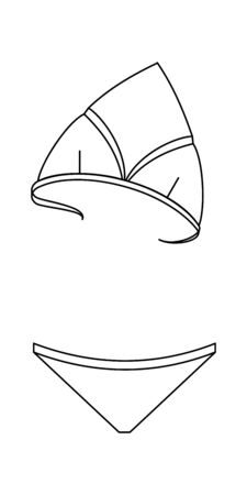 Line drawing vector of a bikini swimsuitのイラスト素材