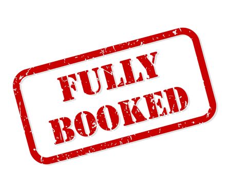 Fully booked red rubber stamp vector isolatedのイラスト素材
