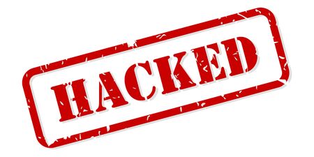 Hacked red rubber stamp vector isolatedのイラスト素材