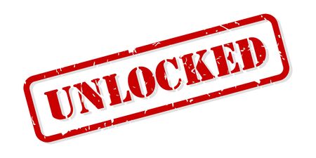Unlocked red rubber stamp vector isolatedのイラスト素材