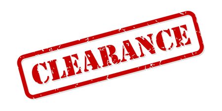 Clearance red rubber stamp vector isolatedのイラスト素材