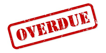 Overdue red rubber stamp vector isolatedのイラスト素材
