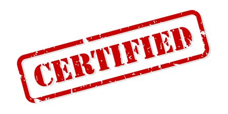 Certified red rubber stamp vector isolatedのイラスト素材