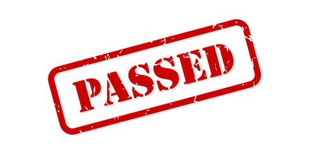 Passed red rubber stamp vector isolatedのイラスト素材