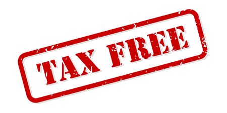 Tax free red rubber stamp vector isolatedのイラスト素材