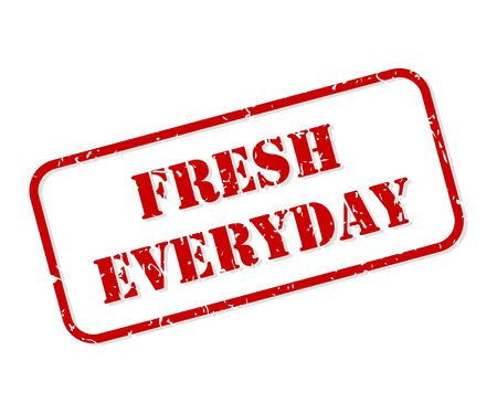 Fresh everyday red rubber stamp vector isolatedのイラスト素材