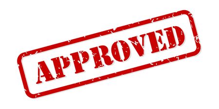 Approved red rubber stamp vector isolatedのイラスト素材