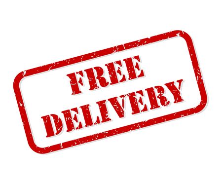 Free delivery red rubber stamp vector isolatedのイラスト素材