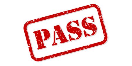 Pass red rubber stamp vector isolatedのイラスト素材