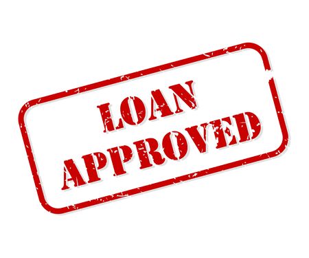 Loan approved red rubber stamp vector isolatedのイラスト素材
