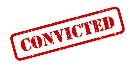 Convicted red rubber stamp vector isolatedのイラスト素材