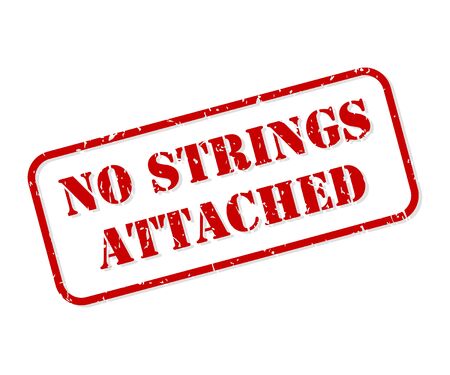 No strings attached red rubber stamp vector isolatedのイラスト素材