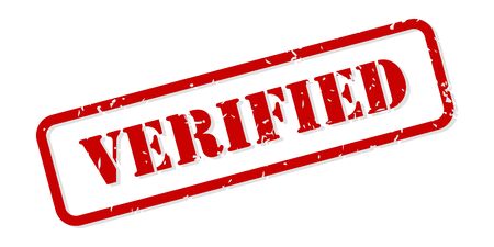 Verified red rubber stamp vector isolatedのイラスト素材