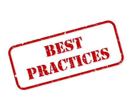 Best practises red rubber stamp vector isolatedのイラスト素材