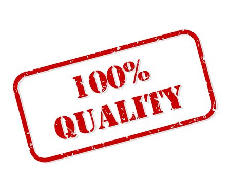 100 percent quality red rubber stamp vector isolatedのイラスト素材