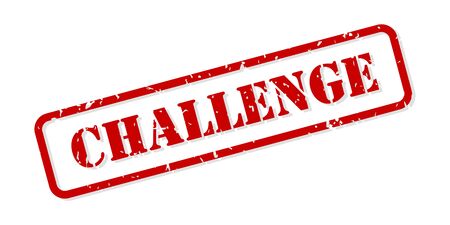 Challenge red rubber stamp vector isolatedのイラスト素材