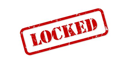 Locked red rubber stamp vector isolatedのイラスト素材