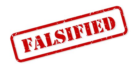 Falsified red rubber stamp vector isolatedのイラスト素材
