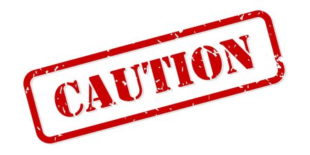 Caution red rubber stamp vector isolatedのイラスト素材