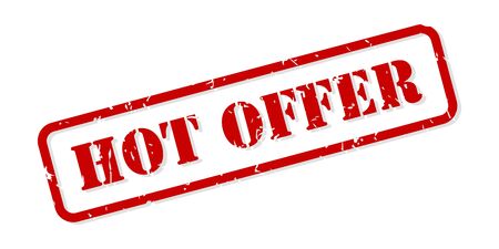 Hot offer red rubber stamp vector isolatedのイラスト素材