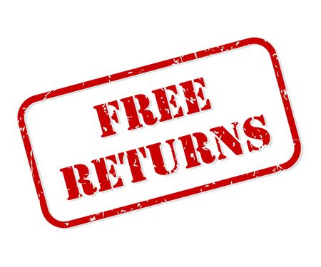 Free returns red rubber stamp vector isolatedのイラスト素材