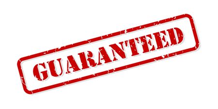 Guaranteed red rubber stamp vector isolatedのイラスト素材