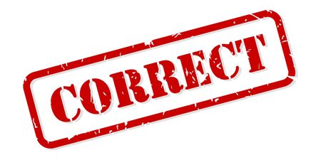 Correct red rubber stamp vector isolatedのイラスト素材