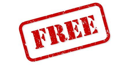 Free red rubber stamp vector isolatedのイラスト素材