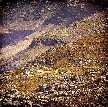 House atop Table Mountain in Cape Town, South Africaの写真素材